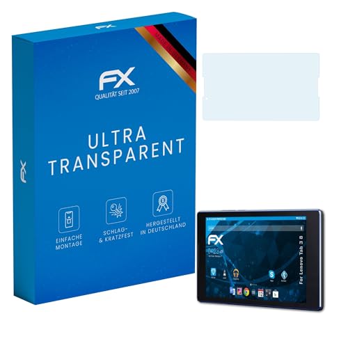 atFoliX Schutzfolie kompatibel mit Lenovo Tab 3 8 Folie, ultraklare FX Bildschirmschutzfolie (2X)