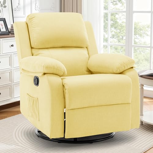 Image of Korser Recliner Chair, 360 Swivel Rocker Chair for Adults, Small Rocking Recliner for Small Spaces, Upholstered Fabric Glider Recliner Nursery