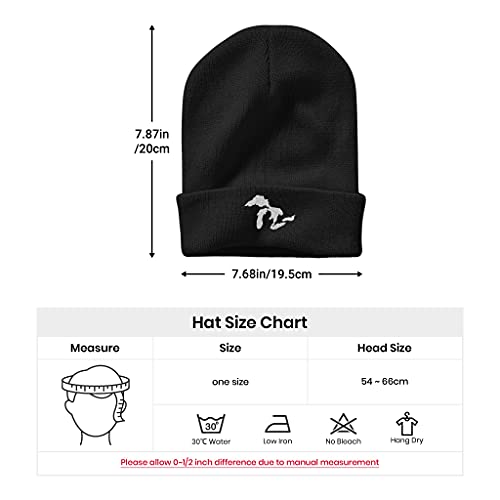 Image of Embroidery Goth Beanie Knit Hats for Men & Women, Embroidery Winter Hats Skull Cap