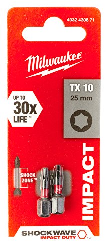 Preisvergleich Produktbild Milwaukee 4002395385331 Schrauberbit Shockwave Gen II TX10 / 25 mm, 2 Stück