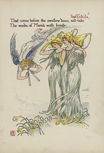 Tableau Fleurs du jardin de Shakespeare Walter Crane avec impression haute définition