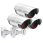 SOCHEP-3Pcs-Dummy-CCTV-IR-Security-False-Outdoor-Camera-Fake-Dummy-Security-Camera-with-Flashing-LED-Light-for-Home-Office-Business-3PCS