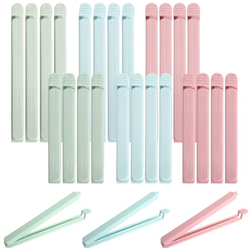 24 Pinzas para Cerrar Bolsas, Clips para Bolsas de Comida, Clip de Cierre de Cocina Reutilizable de Plástico para Embalaje de Cocina, Caramelos Aperitivos