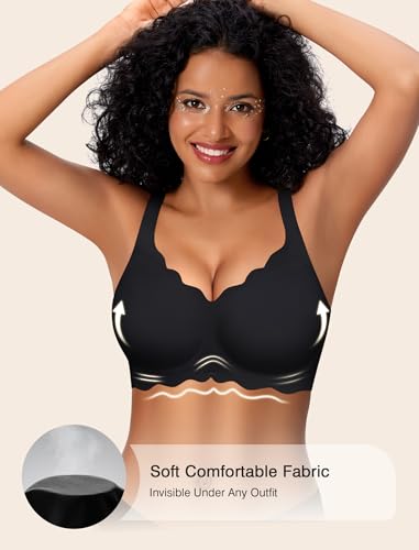 Image of Womens Wireless Jelly Bras No Underwire Support Push Up Removable Straps (U /Cross /Halter) Everyday Sports Bra