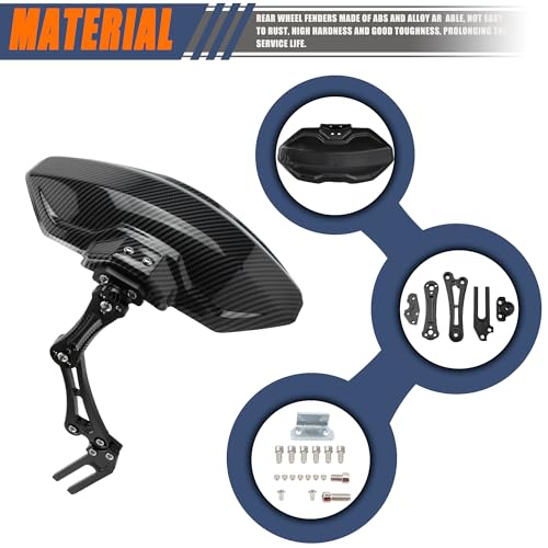 Image of Motorcycle Wheel Rear Mudguard,Fender Rear Cover Compatible with Universal Motorbikes Scooter Extender Accessories-Black
