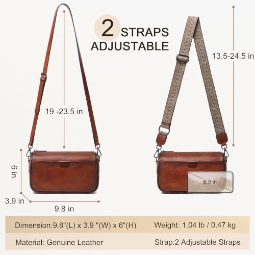 Genuine Leather Crossbody Hobo Bag