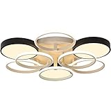 Design: Plafonnier LED moderne à 9 flammes avec éclairage LED courbé à la mode.Le luminaire novateur au plafond Sunset Lina peut être facilement appliqué dans différentes pièces au design unique et les fait briller à travers l'aspect moderne du plafonnier.
