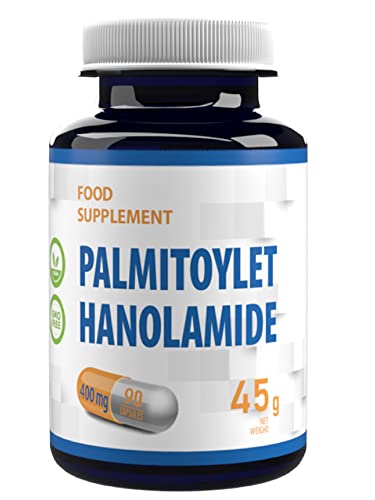 Palmitoyléthanolamide PEA 400mg 90 Vegan Capsules | Santé Immunitaire Gestion de la Douleur Renforcement Cognitif | 3 Mois | Testé en laboratoire | Certifié GMP