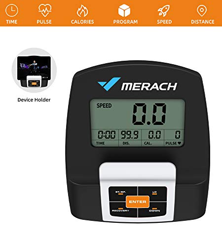 Merach Elliptical Machine Trainer Electric Magnetic Resistence Smooth Quiet Driven Exercise Machine for Home Fitness Cardio Training Workout with LCD Monitor