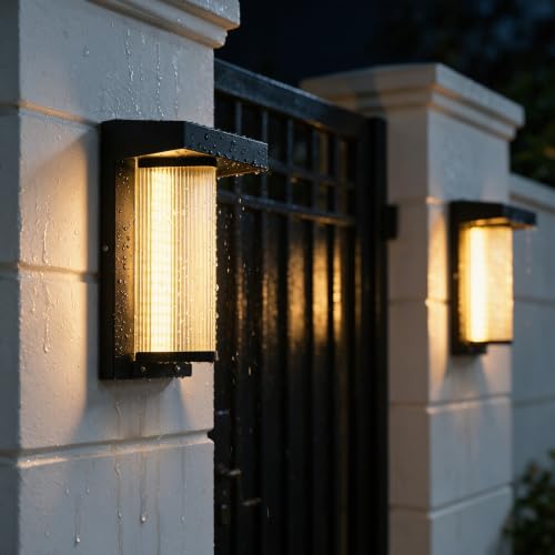 Image of Lightdot 2-Pack V-Shaped Solar Wall Lights, Dusk to Dawn with Remote
