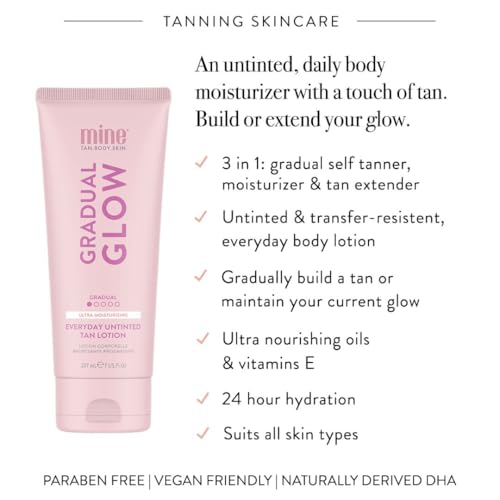 MineTan Self Tanner Body Lotion | Everyday Gradual Tan - Moisturizing Untinted Sunless Tanning Cream To Build a Deep Dark Bronze Or Maintain a Natural Golden Color, No Fake Smell, 7 Fl Oz - Thumbnail 3