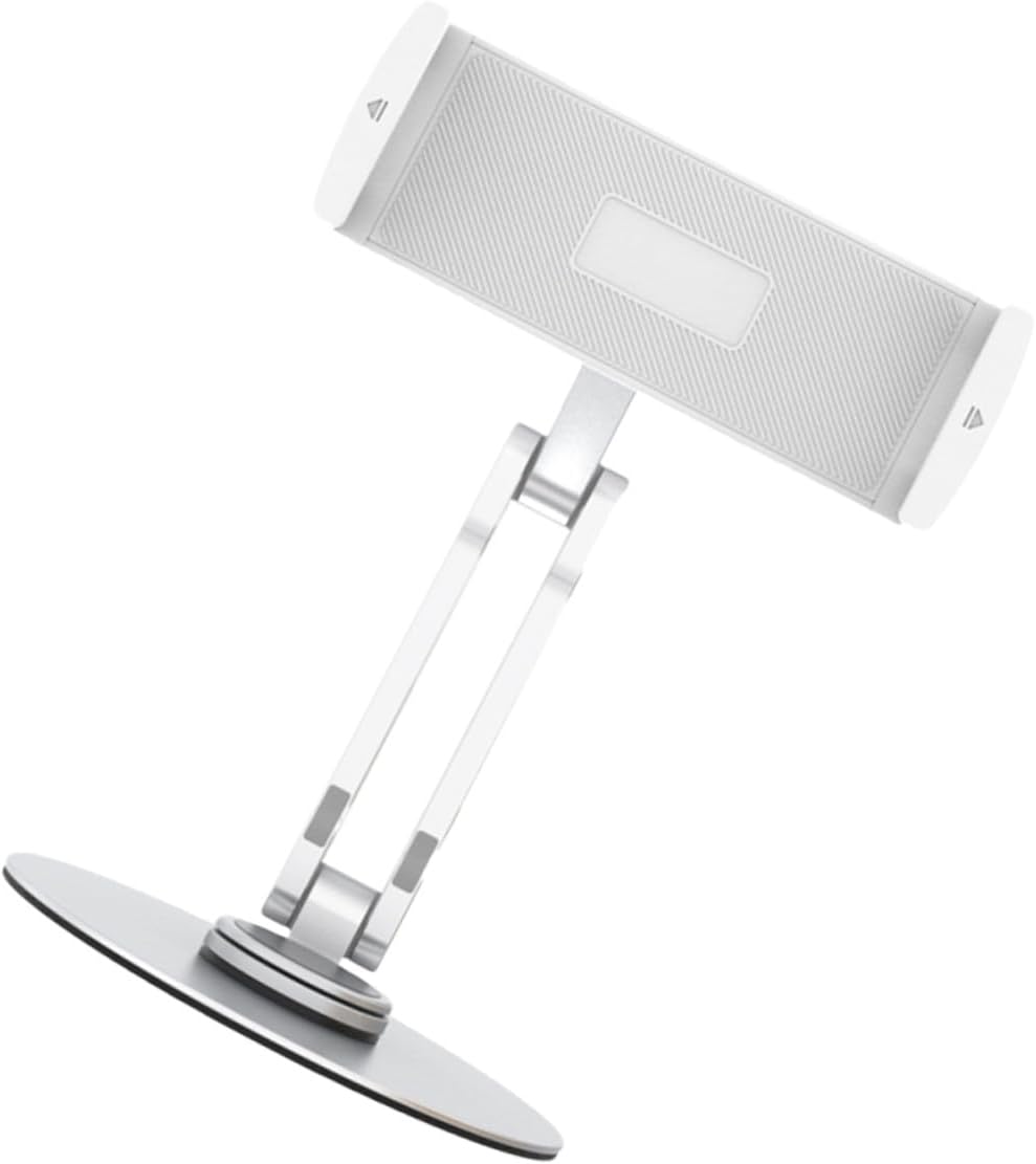 Aluminum Alloy Adjustable Tablet Stand Portable Foldable Desktop Holder with 3-Directional Rotation for Tablets T650 Silver Stable Multi-Angle for Office and Home Use