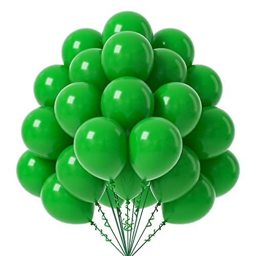 FOTIOMRG Green Balloons 12 inch 50 Pack Green Latex Party Balloons Helium Quality for Birthday Graduation Baby Shower Jungle Christmas Party Decorations