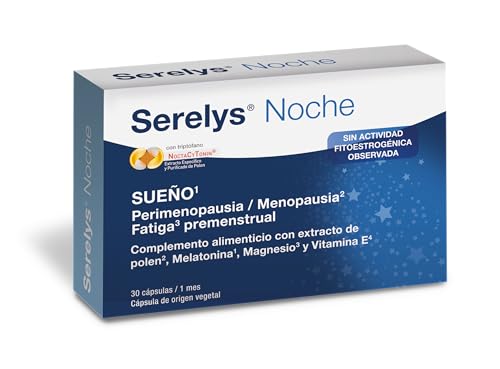 Serelys - Serelys Noche - Ayuda a Aliviar los Sofocos Nocturnos y Alteraciones Del Sueño en Perimenopausia, Menopausia - Extracto Citoplasmático purificado de Polen, Melatonina, Mg, Vit E -30 cápsulas