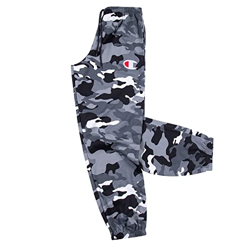 Champion Mens Big And Tall Fleece Jogger Sweatpants With C Logo (4X, Black Camo) #TOP2