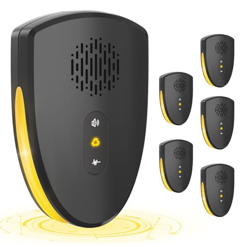 Repelente de roedores ultrasónico para interiores, paquete de 6 repelentes de ratones para casa, disuasorio de ratones, enchufe ultrasónico, repelente de plagas para interiores, para ratas