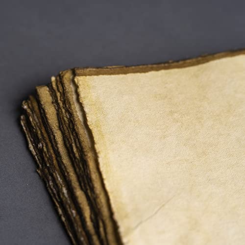 Handmade Antique Blank Paper With Slightly Burned Edge - A4 Size Package Of 50, Watercolor Mixed Media Loose Leaf Paper For Writers, Invitations, Crafts, Thick 130 Gsm Recycled Paper, 8.25X11.7" #TOP4