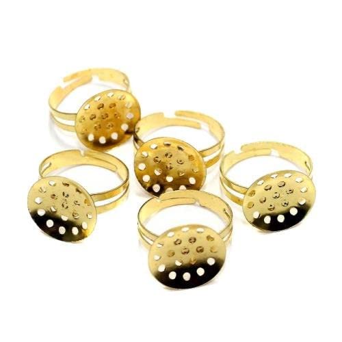 Excellentcrafts Adjustable Metal Ring Bases for Jewelry Making - Pack of 10 Pcs (Gold, Ring Base Jali) (B08QJR2GXW) Amazon Price History, Amazon Price Tracker