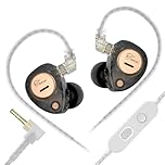 Yinyoo KZ Taurus Gaming Earbuds with Mic, Dual 8mm Horizontal Dynamic Driver In Ear Monitors, Earbuds Wired Detachable 2Pin Silver-plated Cable, IEM Earphones Comfort Fit for PS5, PC and Musician