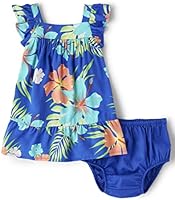 The Children's Place Baby Girls' and Newborn Dresses, Tropical Floral, 12-18 Months