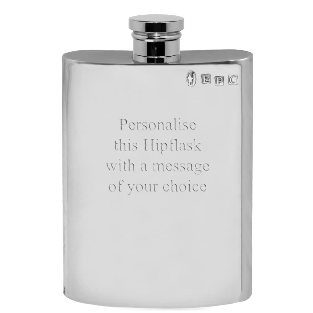English Pewter Company Sheffield, England Women's Cream,Black English Pewter Company 4Oz Plain Pewter Hip Flask. Personalised With Free Engraving [Fl255]