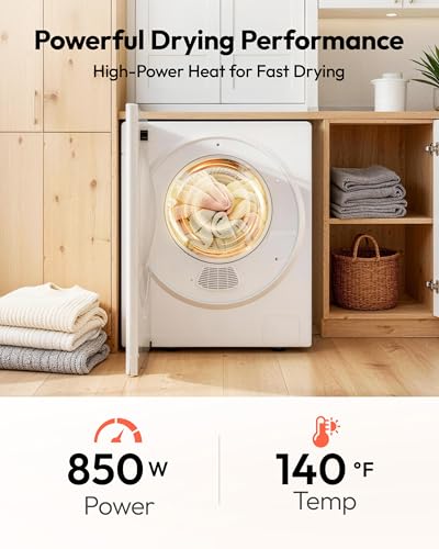 image for EUHOMY 1.5 Cu.ft. Portable Dryer with 4 Drying Programs, 5.5 lbs Cloth