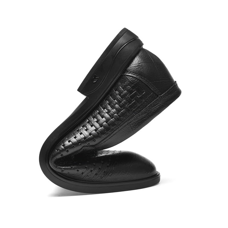 Formal Shoes Dress Oxford for Mens Hollow Leather Vintage Slip-on Plain Toe Party Anti-Slip Rubber Sole Slip Resistant Block Heel Shoe3