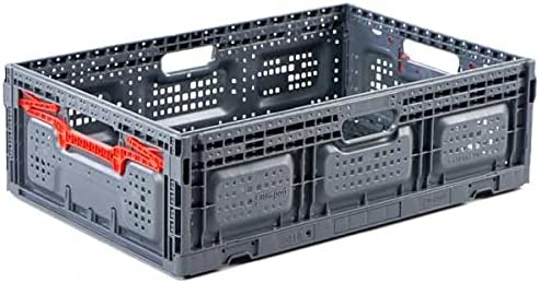 Collapsible Storage Bin, 39 Liter Foldable Crate, Stackable Plastic Utility Basket (1)