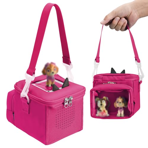 Beautyflier Carrying Case Compatible with Toniebox Audio Player Starter Set, Storage Bag Organizer for Creative Tonies Figures, Tote Bag for Kids Toniebox Starter Set, 3-6 Years Kids Gift (Hot Pink)