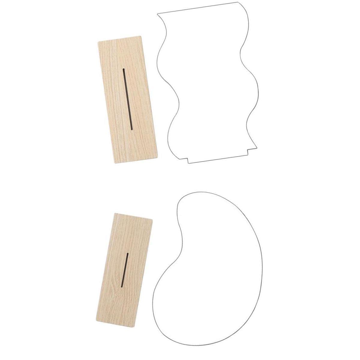 Bnf® 2x Irregular Acrylic Makeup Mirror Decorative Mirror Wooden Base Bathroom Health & Beauty Makeup Makeup Tools & Accessories Makeup Mirrors-image-14
