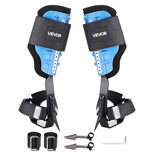 Image of VEVOR Tree Climbing Spikes, 1 Pair Height-Adjustable Climbing Spurs, 350lbs Load Capacity Tree Climbing Gear with Straps, Arborist Equipment for Climbers, Hunting, Fruit Picking