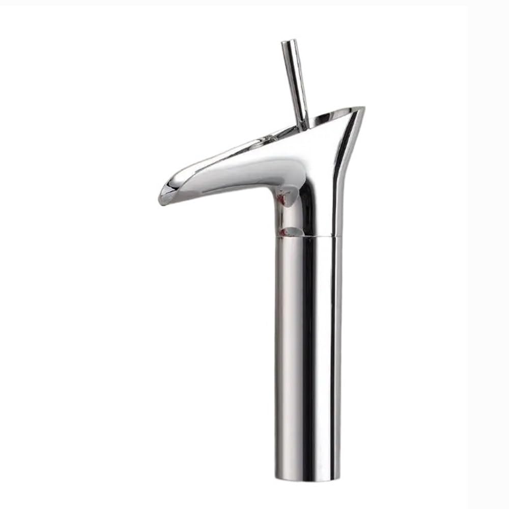 Robinet de lavabo cascade au style antique fini chrome brillant