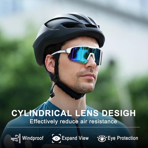 Image of BangLong Polarized Sports Sunglasses for Men Women UV400 Protection | TAC HD Lens, RX Insert Included, Lightweight Wrap-Around Design for Running Cycling Baseball Hiking