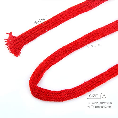 109 Yards Double Braided Hollow Flat Drawstring Cord For Lace Trim String , Soft Drawstring Cotton Draw Cord, 3/8 Indrawcord Replacement For Shorts Hoodie Sweatpants(Beige) #TOP1