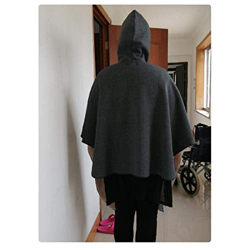 Tubayia-Damen-Herren-Winddicht-Rollstuhl-Poncho-Winter-Warm-Abdeckung-fuer-Rollstuhlfahrer-Meliert-Grau-Maennlichen