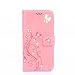 HAOTP(TM) Beauty Luxury 3D Fashion Handmade Bling Crystal Rhinestone Butterfly Fashion Floral Blue PU Flip Stand Credit Card ID Holders Wallet Leather Case Cover for iPhone 6 6S 4.7" (Bling/Pink)