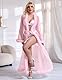 comeondear Morgenmantel Damen Sexy Feder Braut Robe Kimono Lang Große Größen Bademantel Transparent Durchsichtiges Maxi Kleid Babydoll Negligee für Frauen Unterwäsche Curvy Strandkleid(Rosa,3XL-4XL)