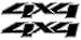 4x4 Decals -2008 to 2012 Chevy Style Blackout