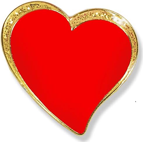 SHOP AWARDS AND GIFTS Red Heart Enamel Metal Lapel Pin, Thank You Appreciation Recognition Gift, Bulk Pack of 12, Poly Bagged, 3/4 Inch