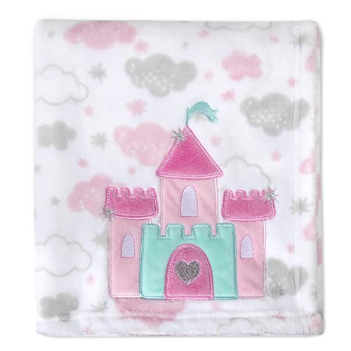 Plush Fleece Throw And Receiving Baby Blankets For Boys And Girls 30X40 (Castle & Clouds) #TOP4