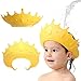 Duschhaube Kinder Baby Verstellbare Krone Haare Waschen Kinderschutz Schild Shampoo Schutz Baby-Visier für Augen, Ohren und Gesicht - KAMHBE (Gelb)