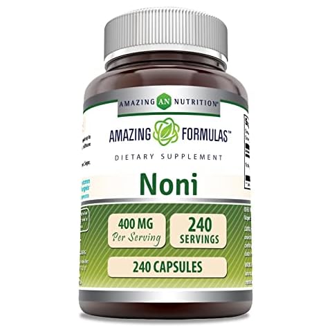 Amazing Formulas Noni 400mg 240 Capsules Supplement Cover