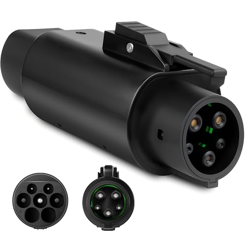 GUWIEYG Type2 to Type1 EV Adapter with Anti-drop Clip Max 32A 250V AC IEC 62196 to SAE J1772 Electric Vehicle Adapter Fit for J1772 EVs Charger Connector