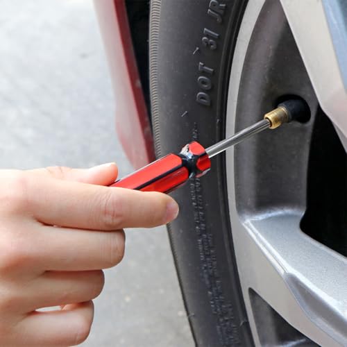 Image of Osilly 3PCS Car Tire Valve Stem Tools, Single Dual Head Vehicle A /C Valve Core Remover Puller, 4 Way Auto Air Conditioning Line Repair Tyre Wrench Tool, Universal for Bicycle RV Truck (Yellow)