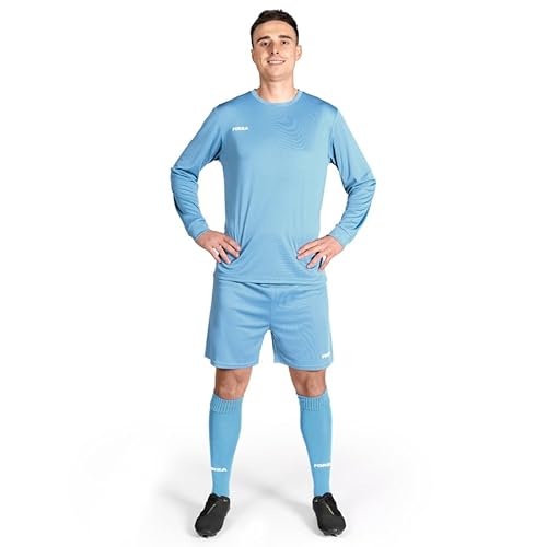 FORZA Men’s Classic Football Shorts [XS-XXL] – Premium Polyester Training Shorts | 9 Bold Colour Options (UK, Alpha, L, L, Regular, Regular, Sky Blue)
