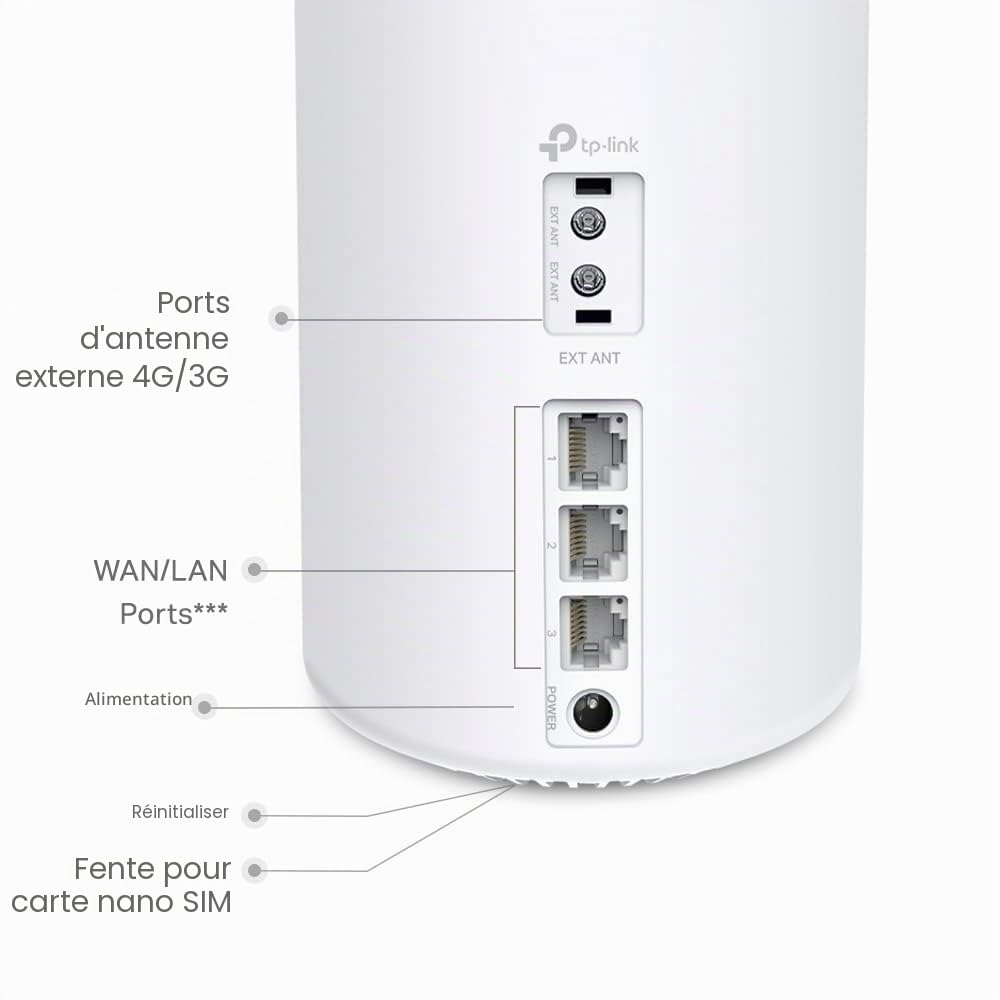 TP-Link Deco X1500-4G routeur 4G+ CAT6 Wi-Fi 6 Mesh Dual Band AX1500 Gigabit Ethernet