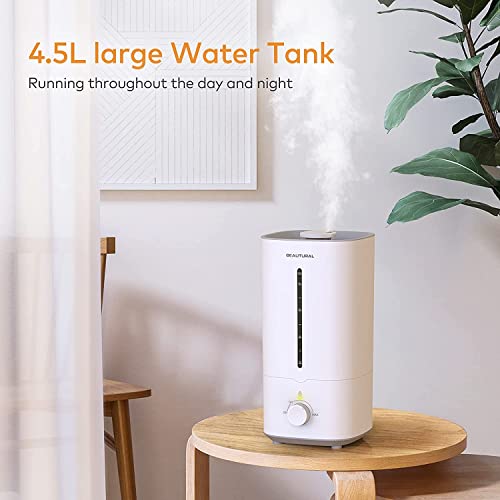 Image of BEAUTURAL Ultrasonic Ambient Humidifier 4.5L, Diffuser with Auto Shut-Off Rotating 360 Baby Rooms Office