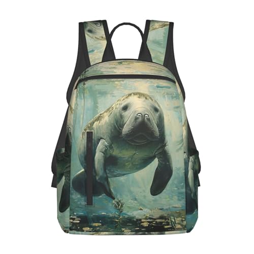 Sac à dos léger lamantin noir pour travail et voyage