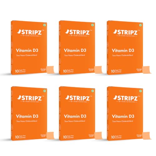 Image of Pure Nutrition Vitamin D3 K2 | 60 Oral Strips | STRIPZ True Nano Cholecalciferol | Sugar Free Vitamin D Supplement | Orange Flavour