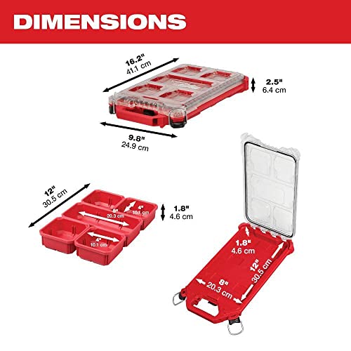 For Milwaukee 48-22-8436 5-Compartment PACKOUT Compact Low-Profile Tool Organizer - Thumbnail 2